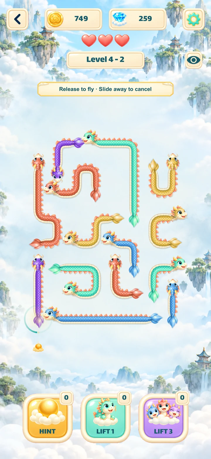 A dragon tail held in reverse preview, with the in-game Release to fly prompt